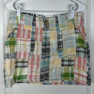 Tailor Vintage NWT 2 Short Patchwork Madras Plaid Skirt Retro Y2K Cottagecore